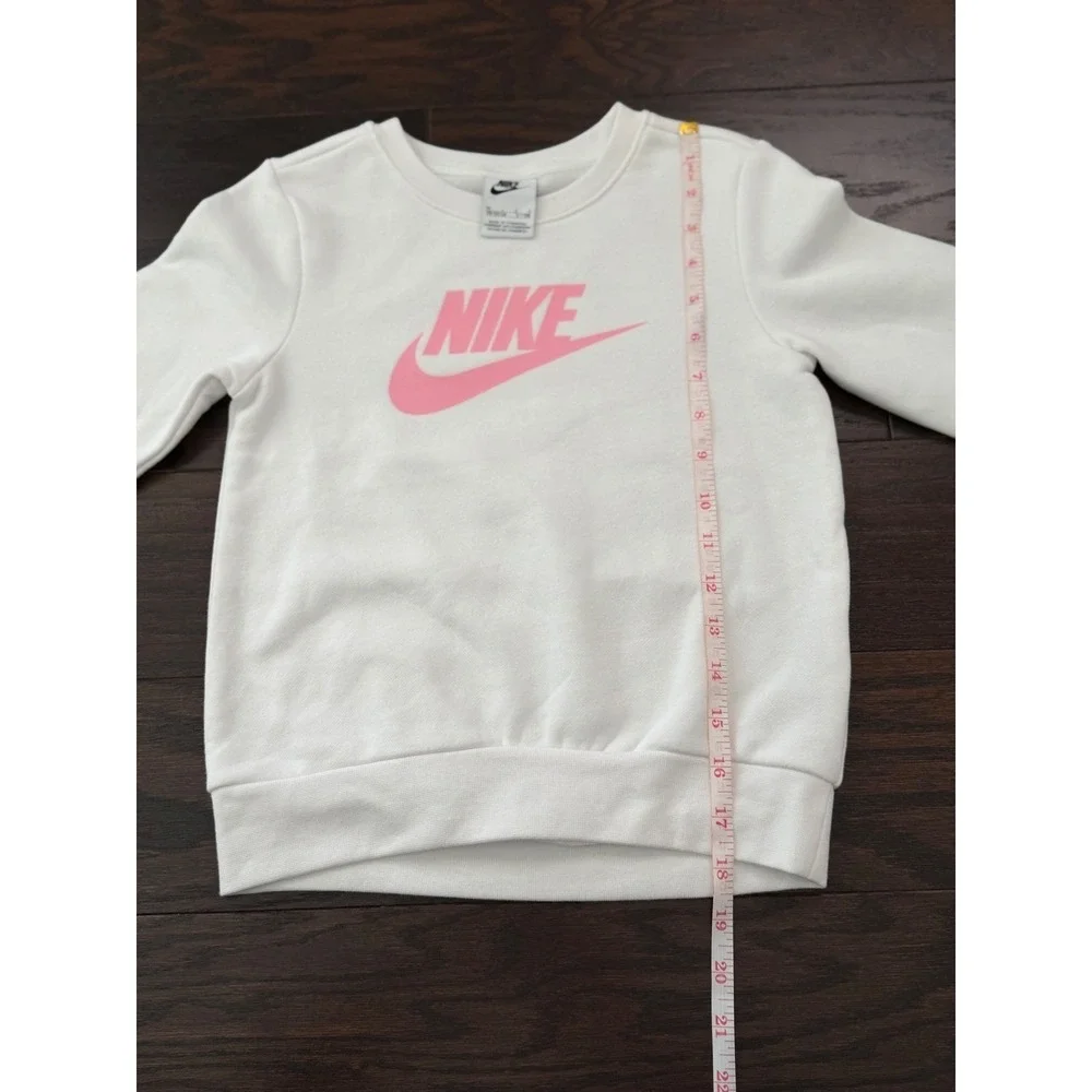 Nike Girls 2-Piece Set Sweatshirt and Leggings White Black Pink Size 6X - Picture 4 of 9